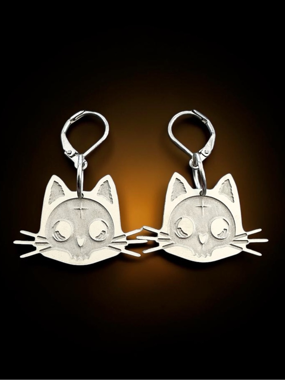 🆕 Skeleton Cat Dangle Earrings